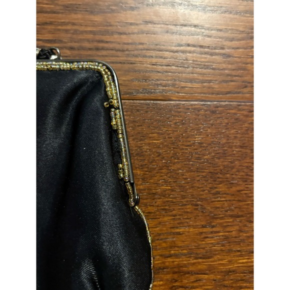 Vintage Lancome Beaded Black Purse Evening Bag Clutch Embellished 8" X 5.5" - Picture 6 of 8